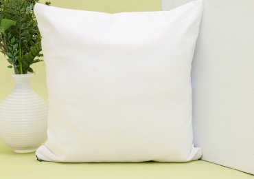 White square throw pillow